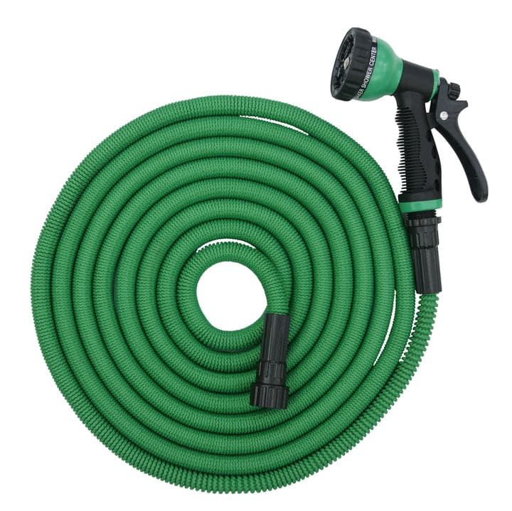 iLIVING Expandable Garden Hose, 50 ft, Green and Black - Image 1